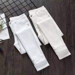 white strechable pants