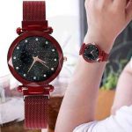 ⁦ساعة نسائية فاخرة بتصميم Galaxy Star وسوار مغناطيسي⁩ - الصورة ⁦2⁩