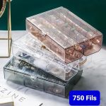 منظم مجوهرات وإكسسوارات شفاف متعدد الأقسام