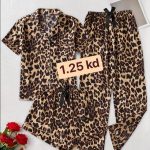 بيجامة نسائية ليوبارد 3 قطع